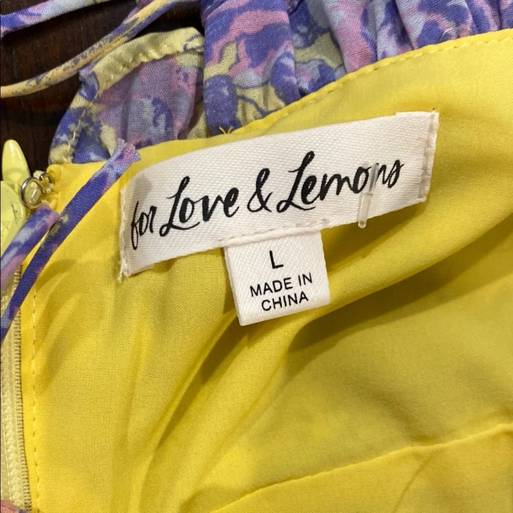 For Love And Lemons | Floral Yellow and Purple Mini Dress - Picture 5 of 8